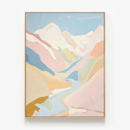 Pastel Canyon Canvas oak framed canvas print