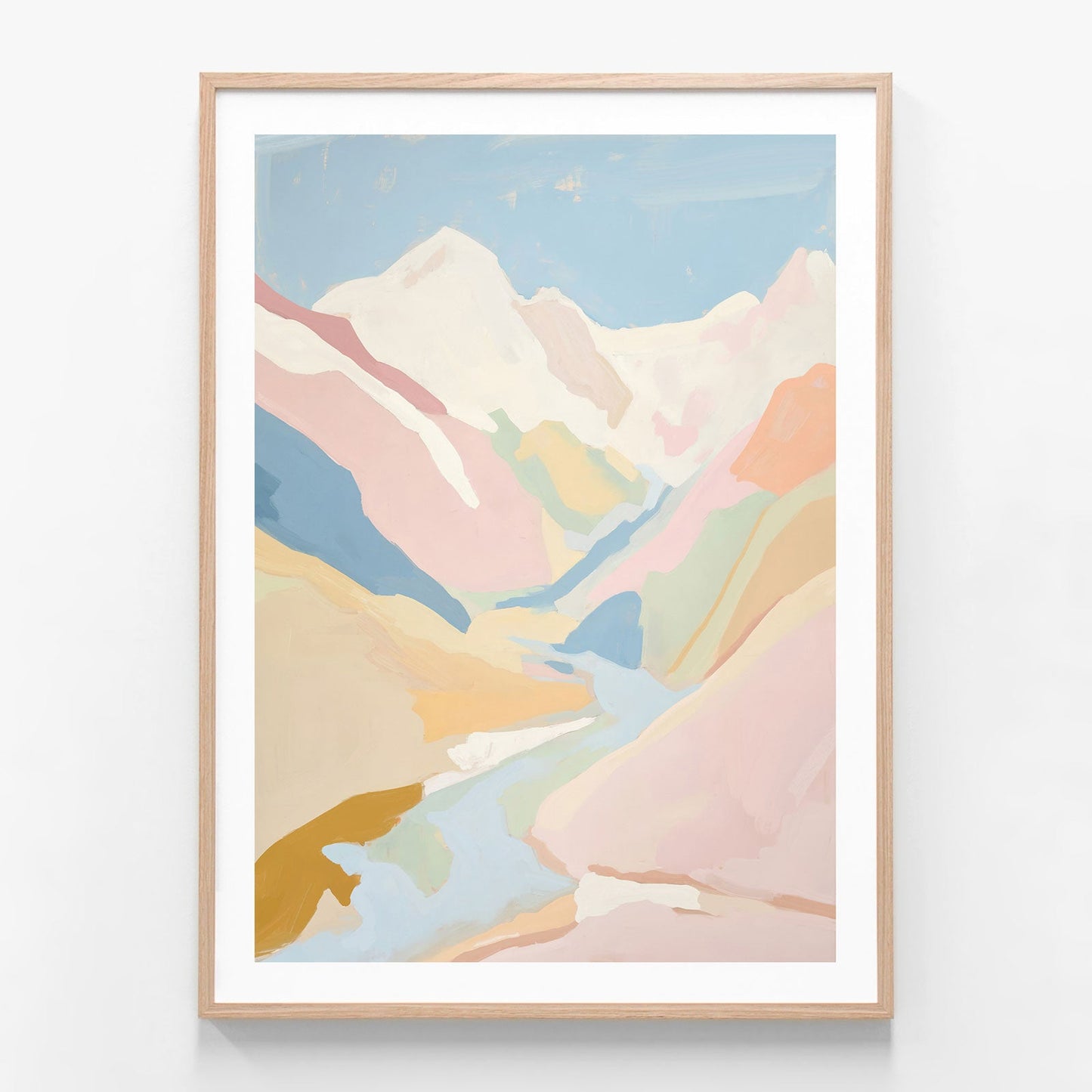 Pastel Canyon oak framed print