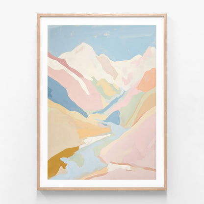 Pastel Canyon oak framed print