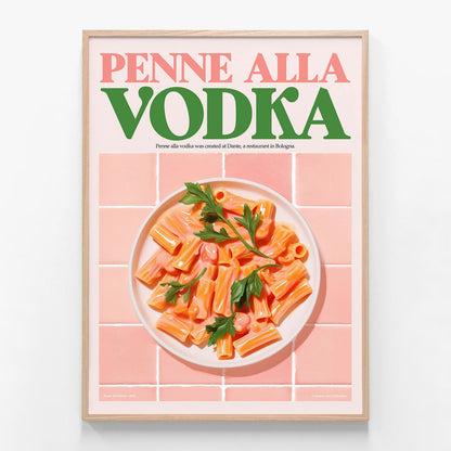 Penne Alla Vodka oak framed print