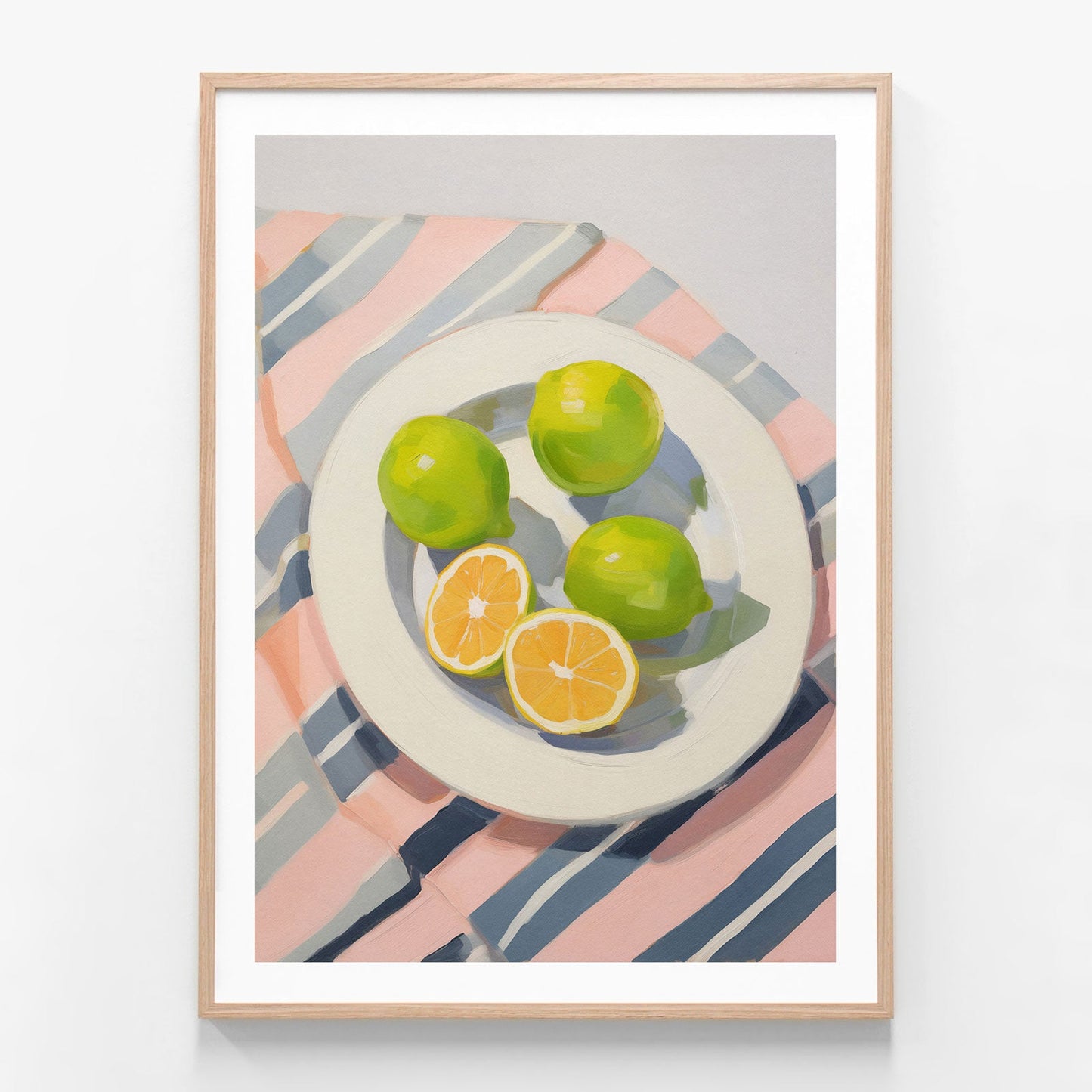 Plate of Limes oak framed print