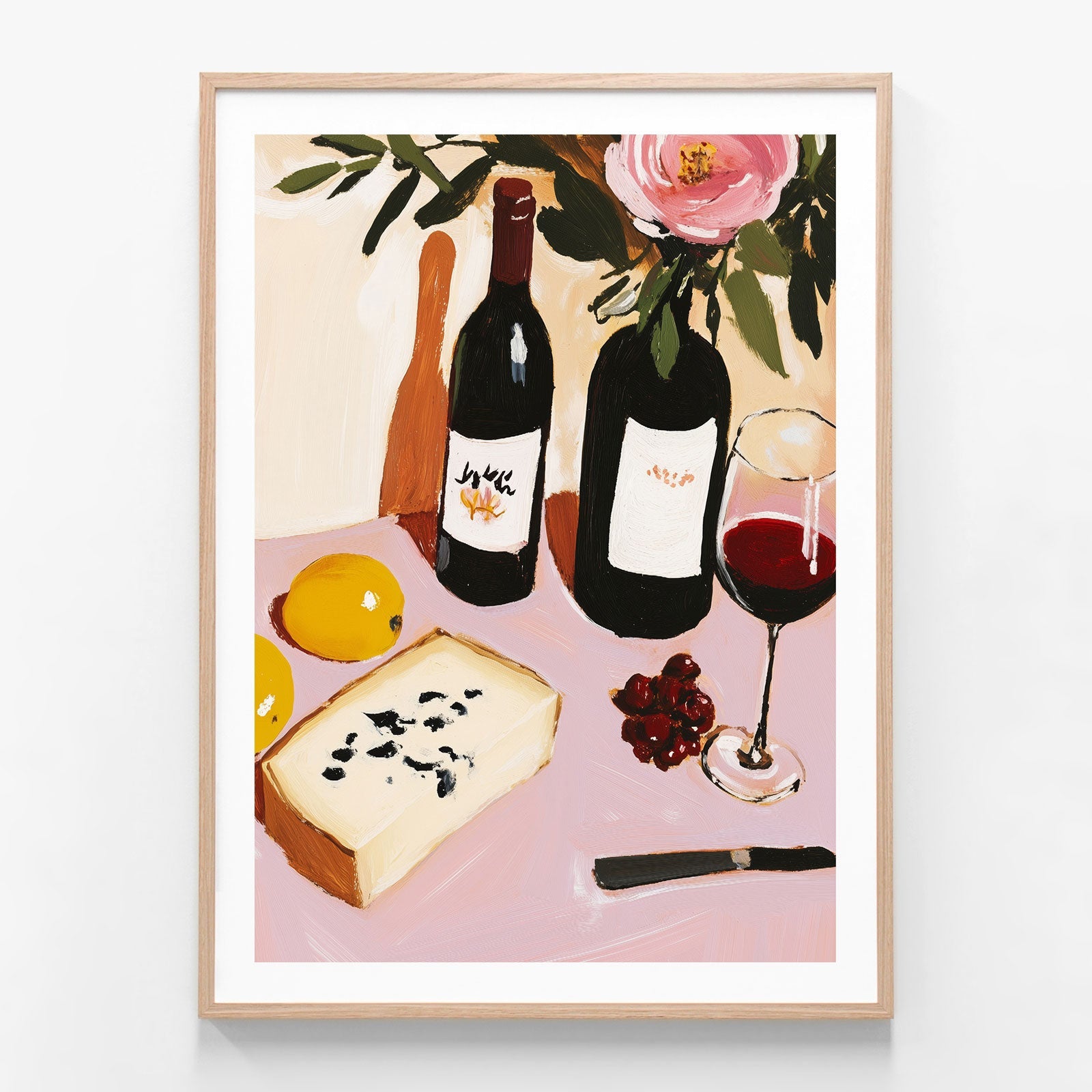 Quite Feast oak framed print