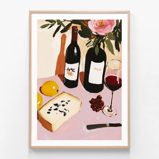 Quite Feast oak framed print