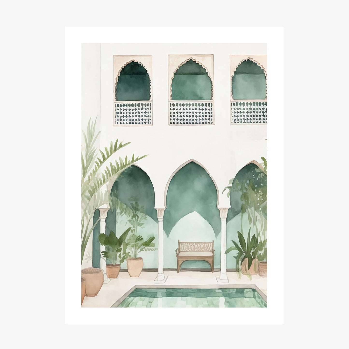 Riad Courtyard wall art print