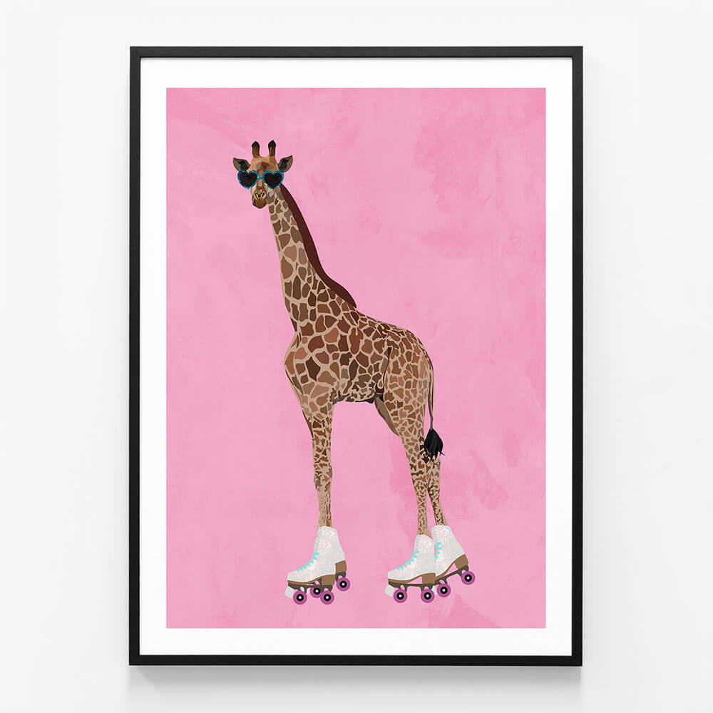 Rollerskating Giraffe