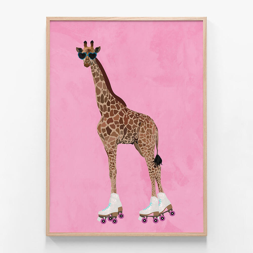 Rollerskating Giraffe