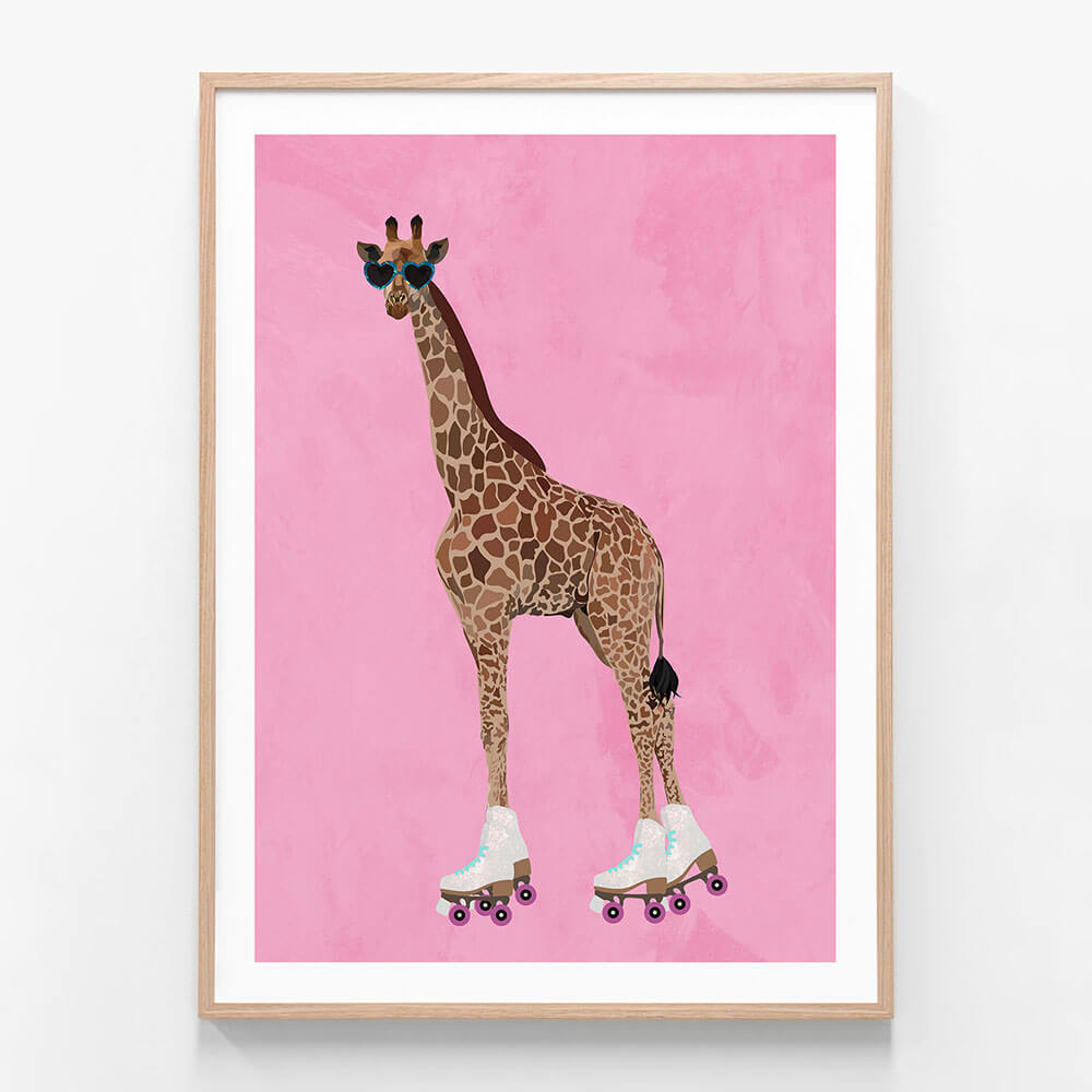 Rollerskating Giraffe