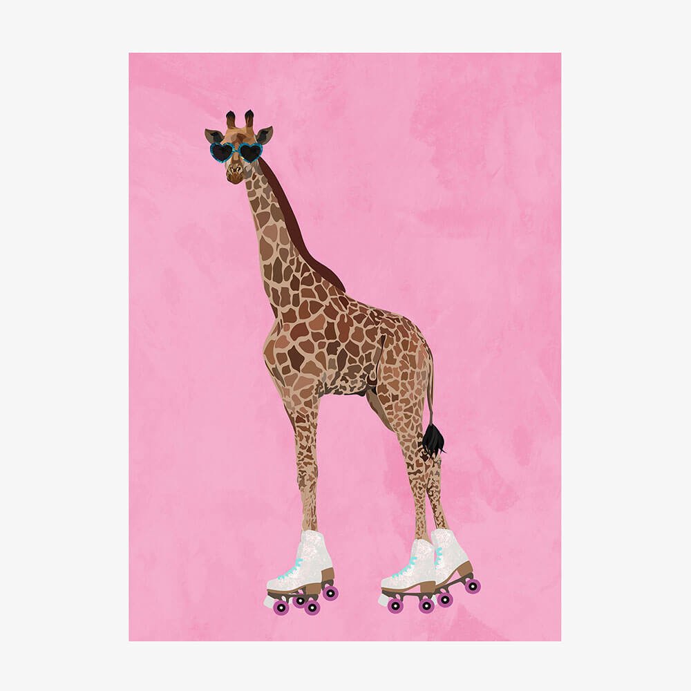 Rollerskating Giraffe