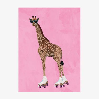 Rollerskating Giraffe