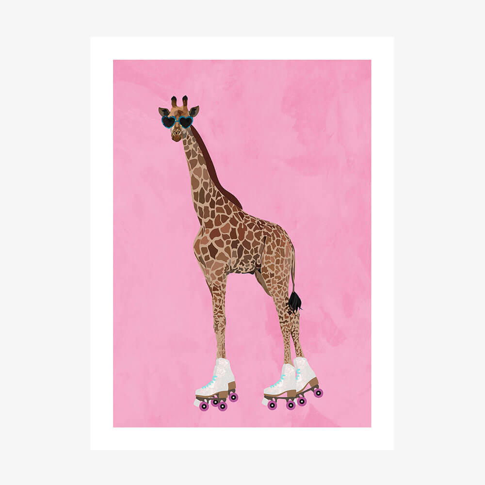 Rollerskating Giraffe