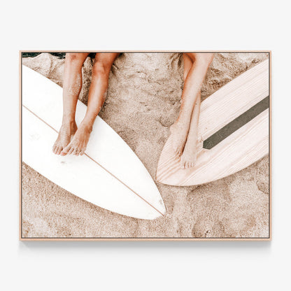 Sandy Feet Canvas print in oak frame
