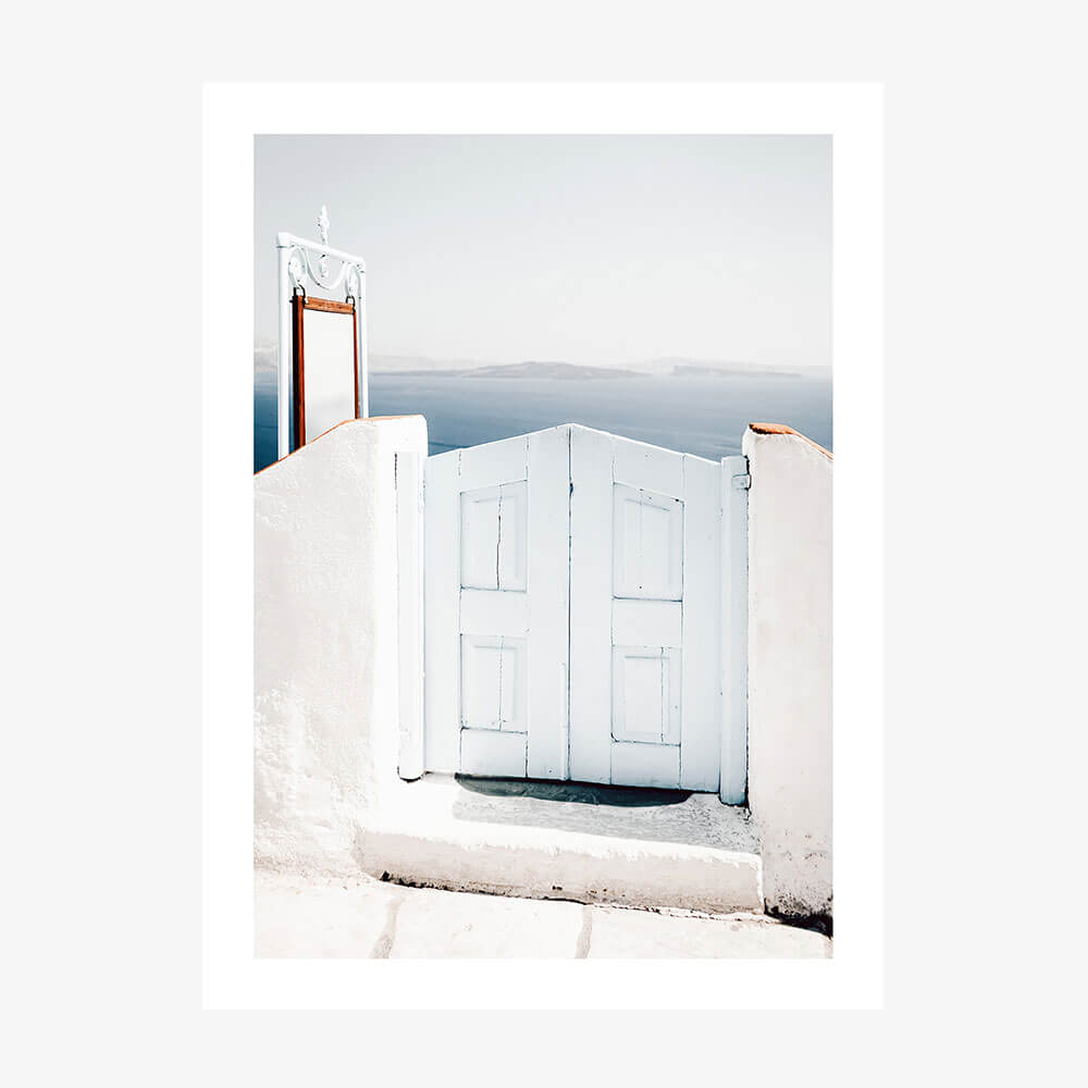 Santorini Gate wall art print
