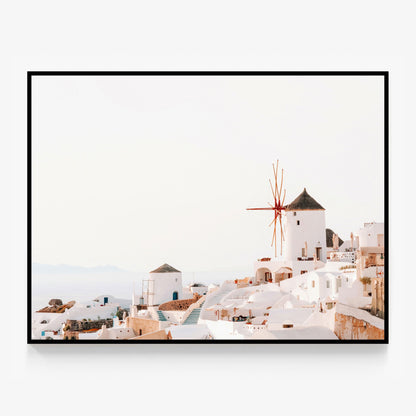 Santorini Windmill Canvas