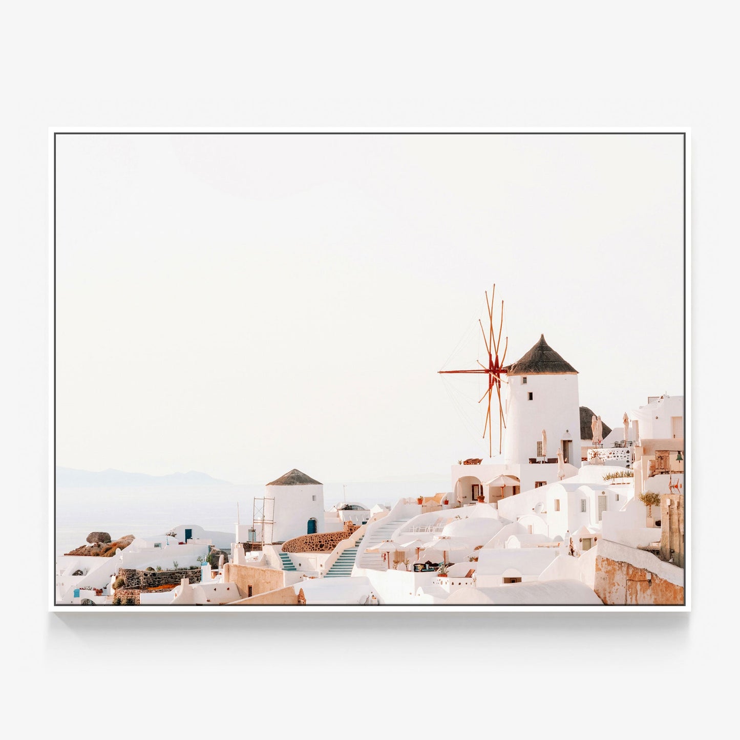 Santorini Windmill Canvas