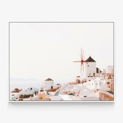 Santorini Windmill Canvas
