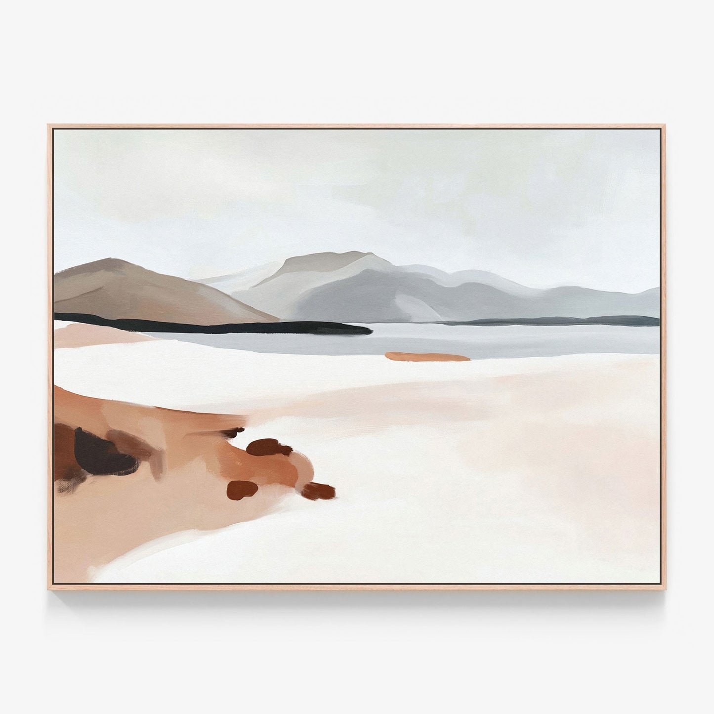 Silent Coast Abstract coastal Canvas wall art print