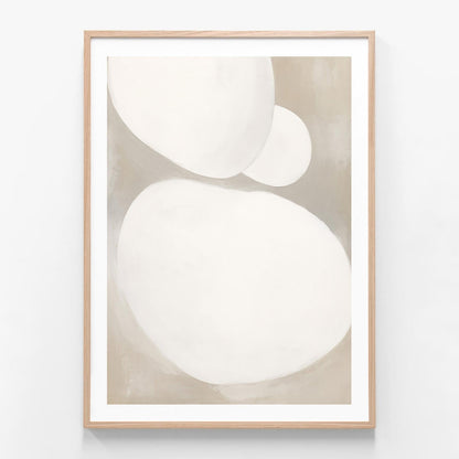 Smooth Pebbles 2 oak framed print