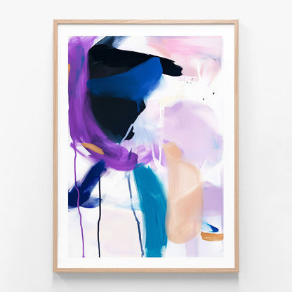 Soft Collision oak framed print