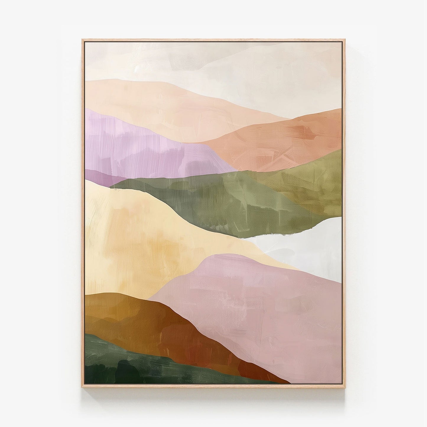 Soft Terrain Canvas oak framed canvas print