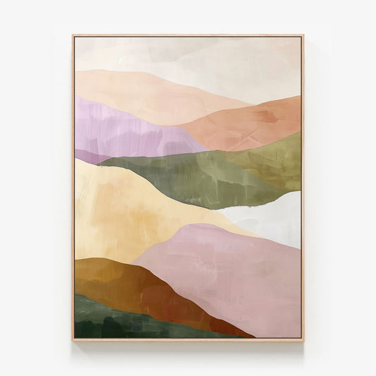 Soft Terrain Canvas oak framed canvas print