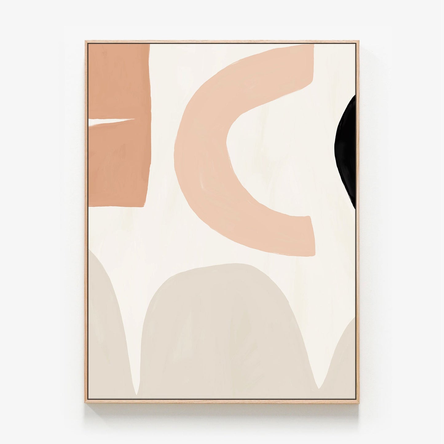 Solid Shapes No. 3 Canvas print in oak frame