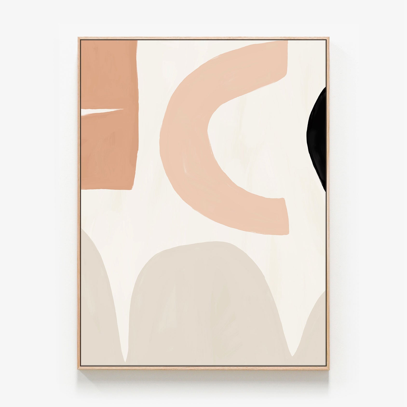 Solid Shapes No. 3 Canvas print in oak frame
