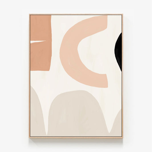 Solid Shapes No. 3 Canvas print in oak frame