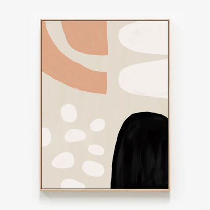 Solid Shapes No. 4 Canvas print in oak frame