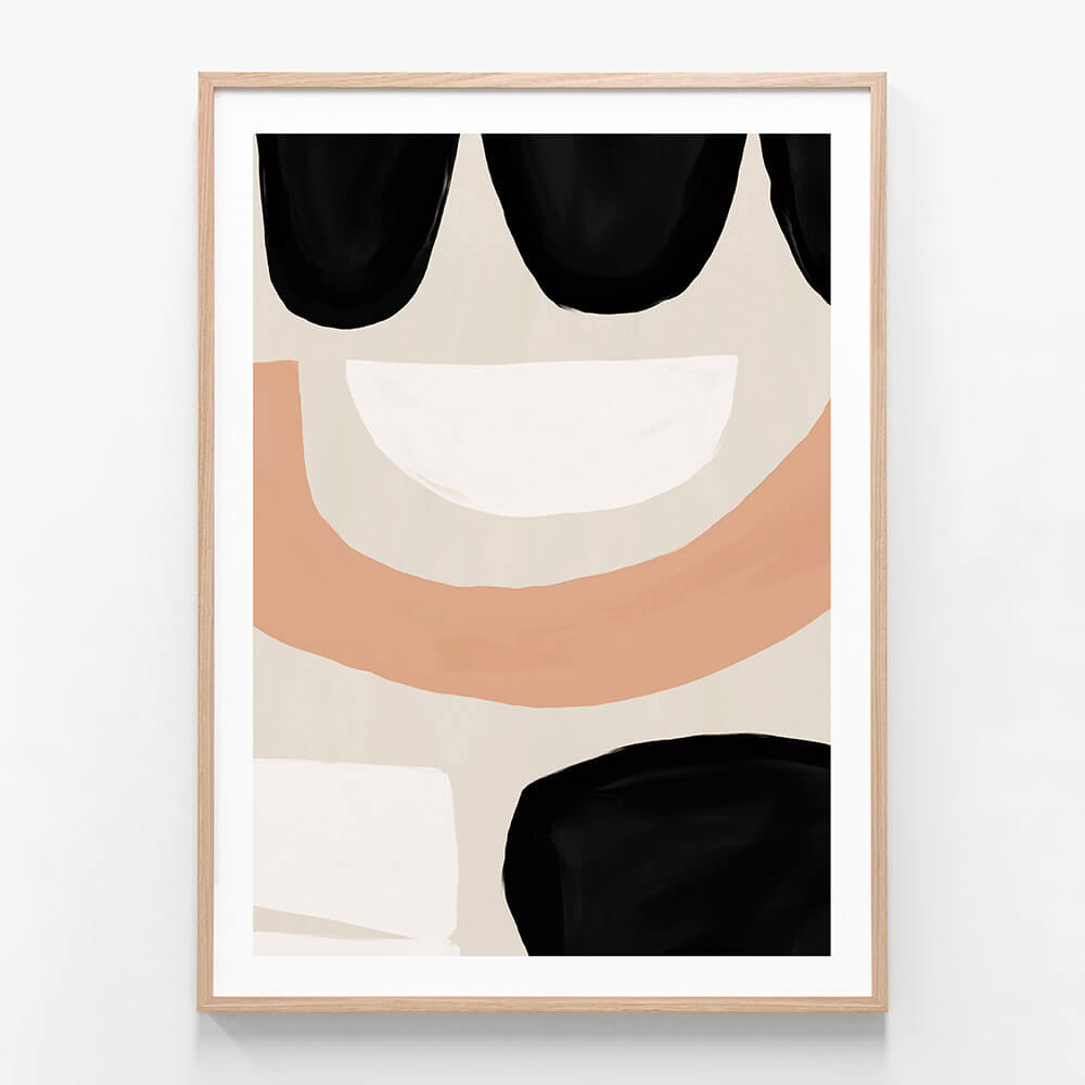 A framed art print of a minimalist abstract artwork called ‘Solid Shapes'.