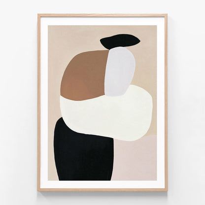 A framed art print of an abstract artwork called ‘Stacked Shapes 2'.