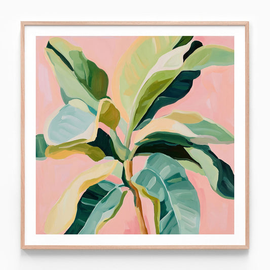 Still Leaves oak framed print