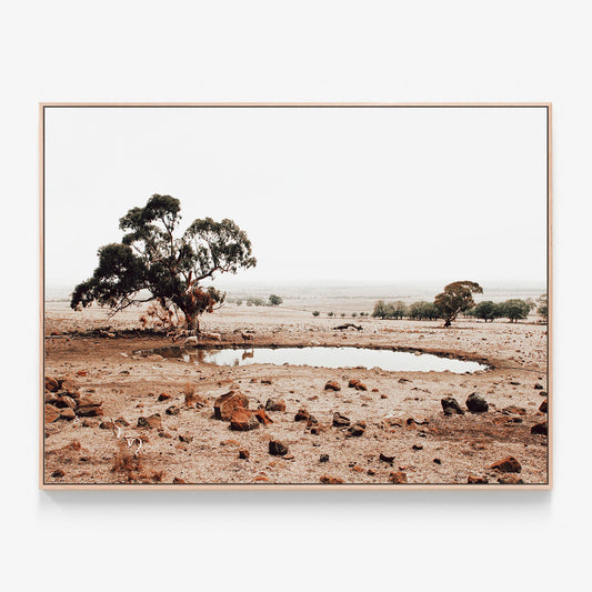 Stoney Rises Canvas wall art with oak float frame