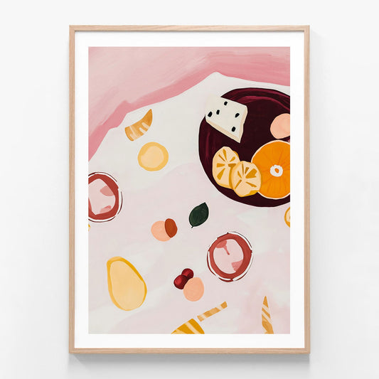 Sunday Spread oak framed print