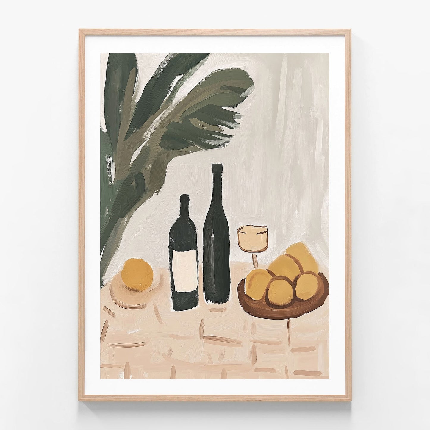 Sunlit Table oak framed print