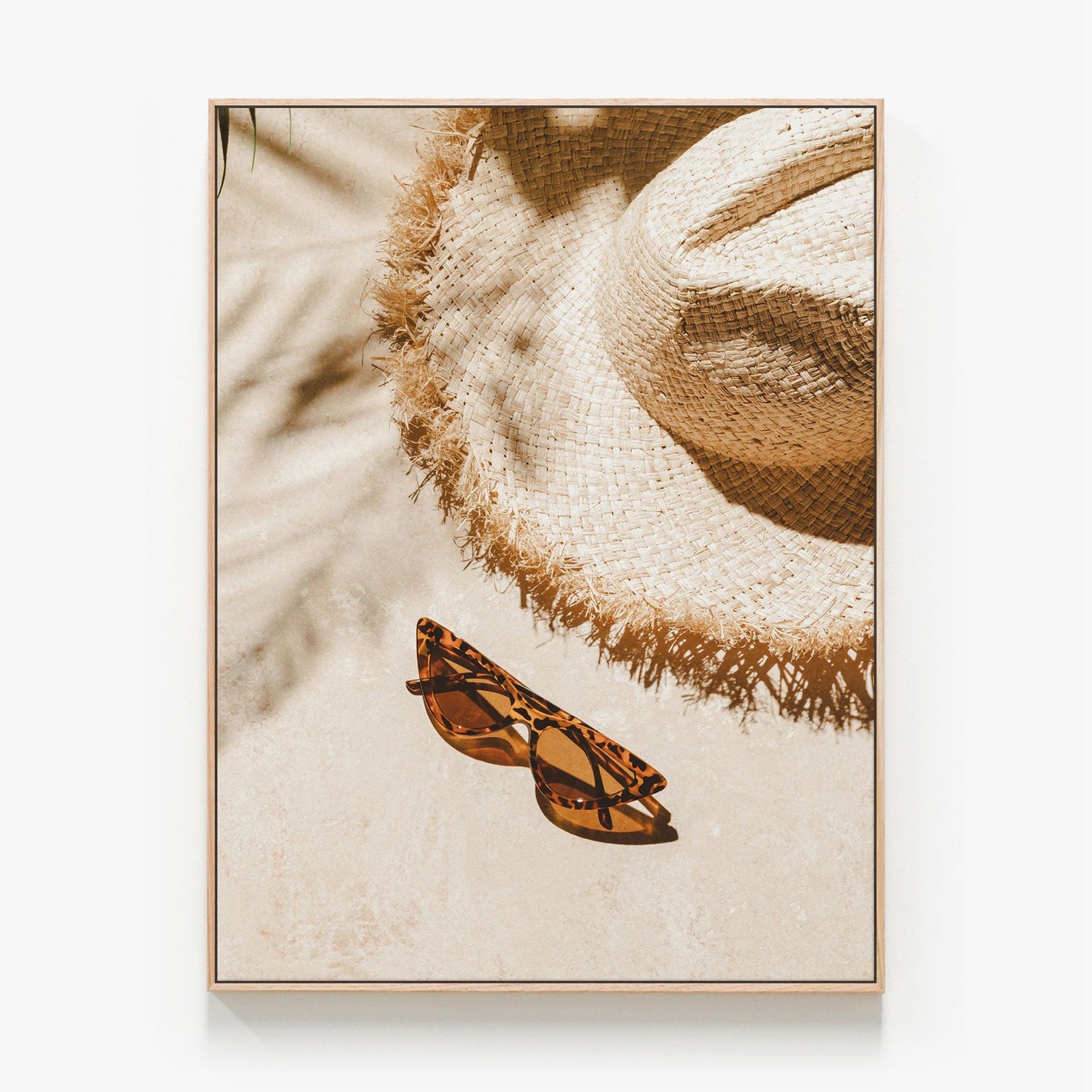 Sunny Day Canvas wall art with oak float frame