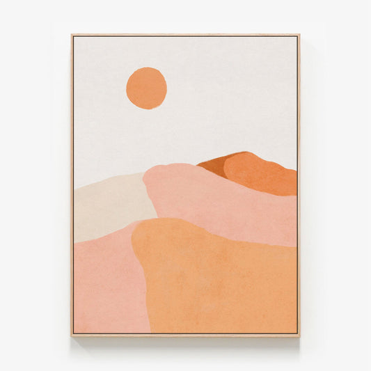 Sunny Ranges Canvas wall art with oak float frame