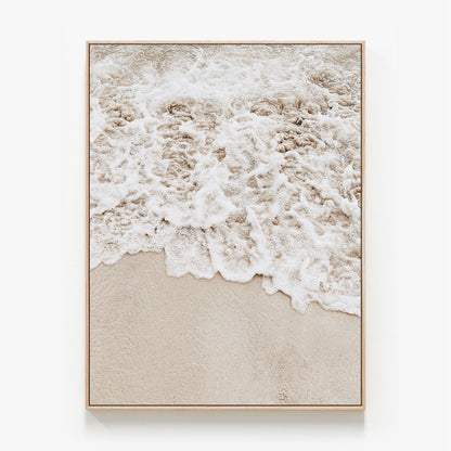 Sunset Sand Canvas wall art with oak float frame