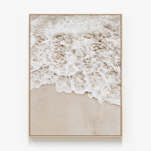 Sunset Sand Canvas wall art with oak float frame
