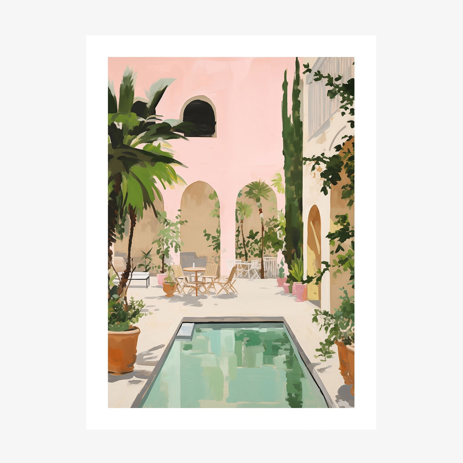 Sunwashed Courtyard wall art print