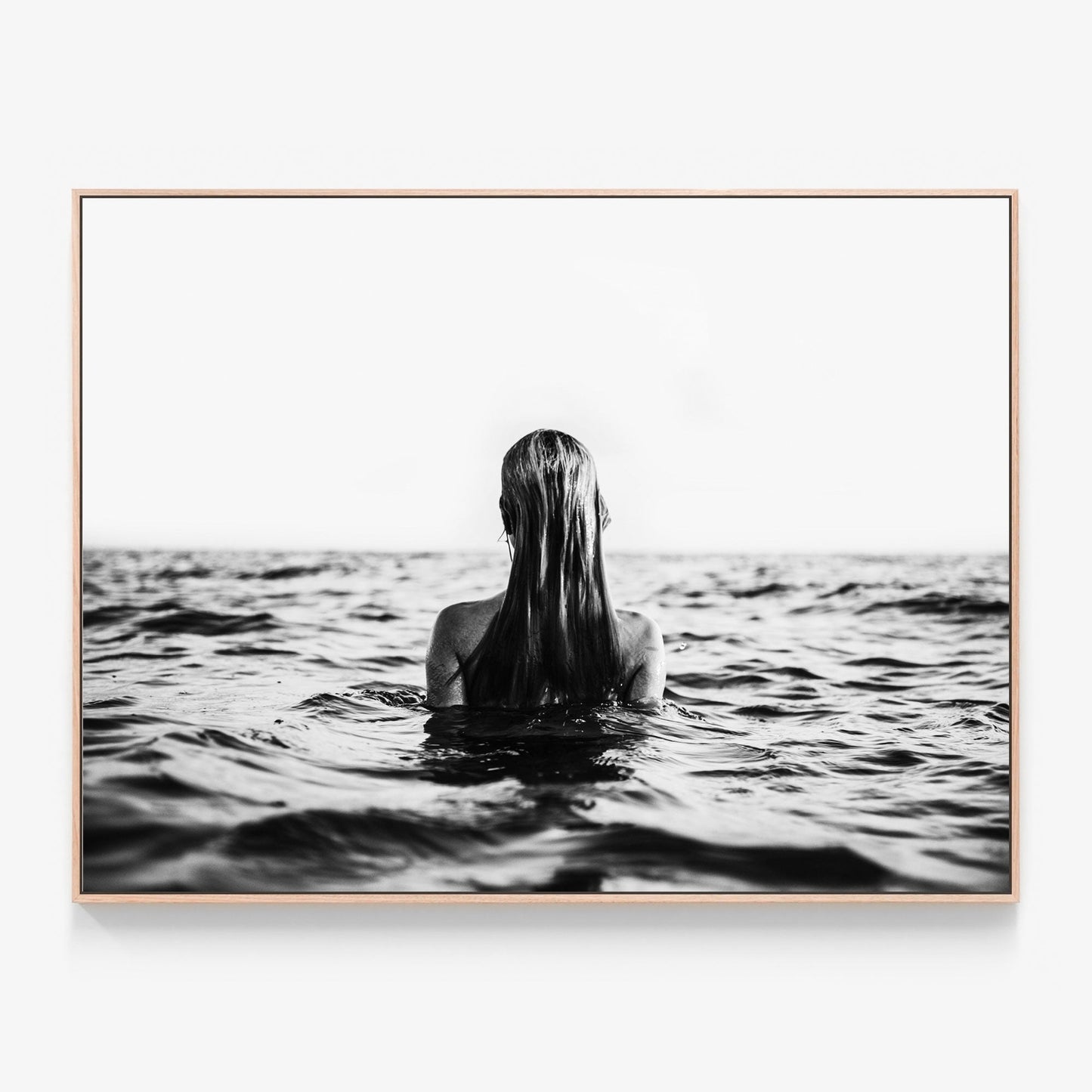 Swim Free Canvas print in oak frame