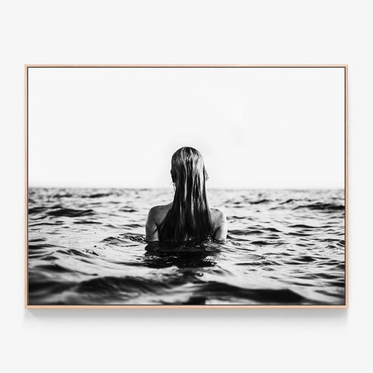 Swim Free Canvas print in oak frame