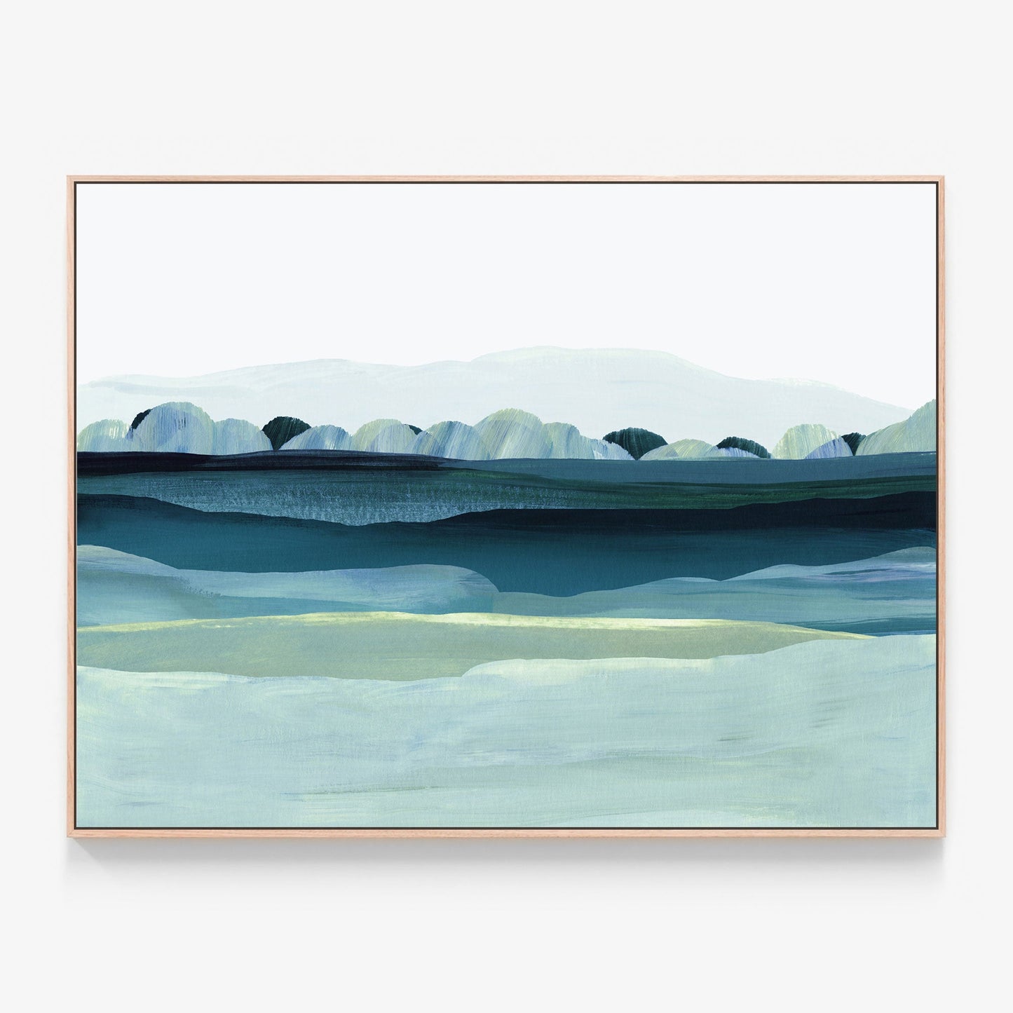 Teal Meadow Abstract Canvas wall art print