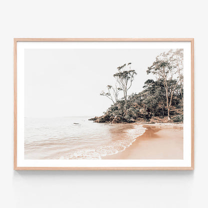 A framed photo wall art print featuring a Tranquil Cove along the Australian coast