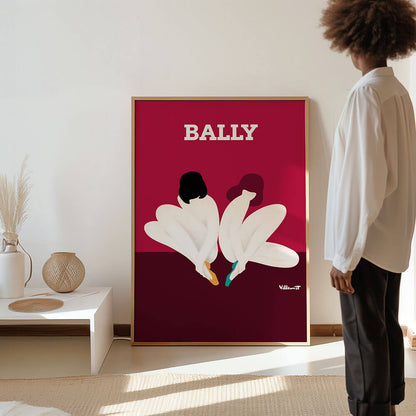 A bally vintage poster canvas wall art print.
