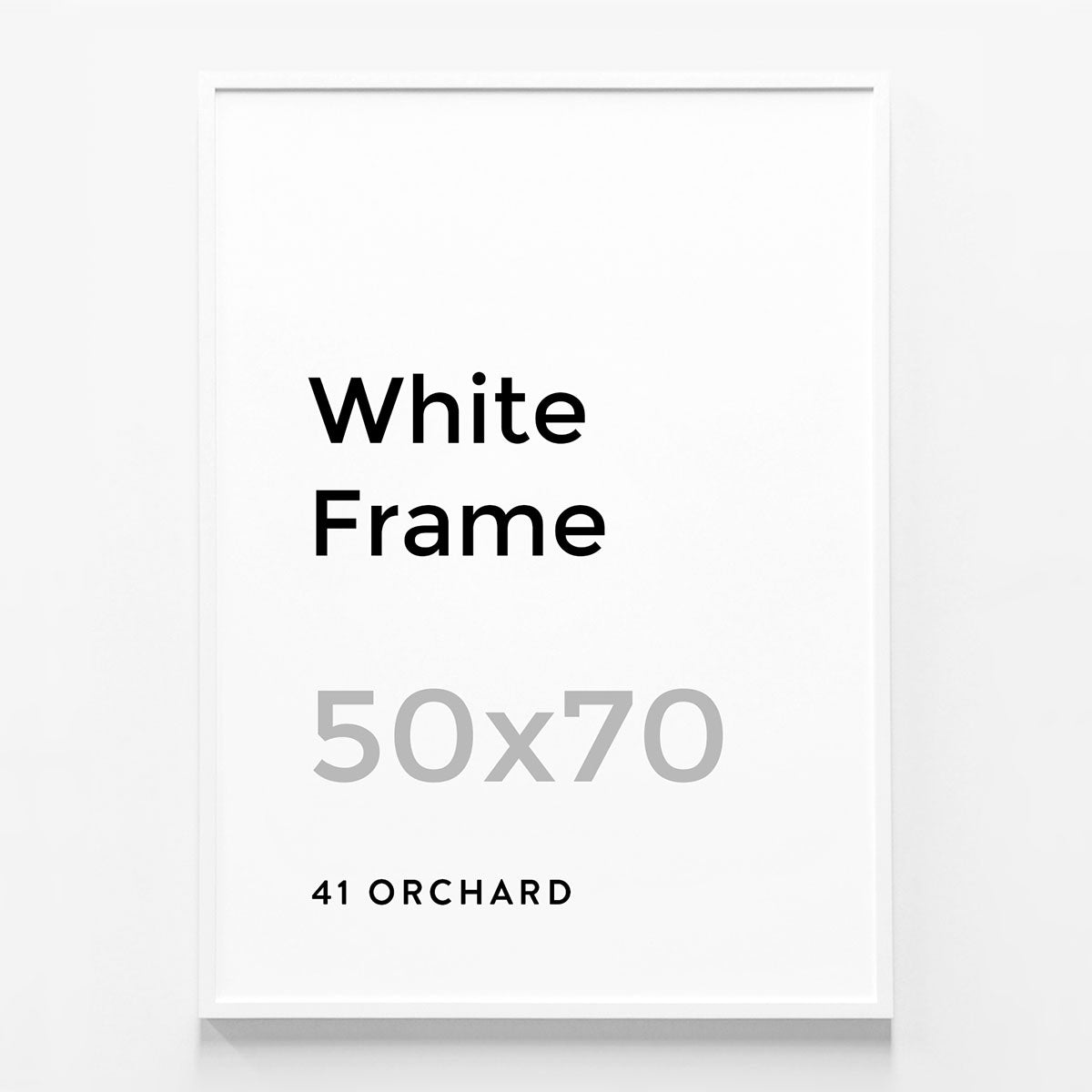 An 50 x 70cm size white picture frame.