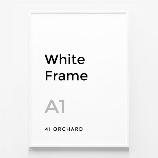 An A1 size white picture frame.