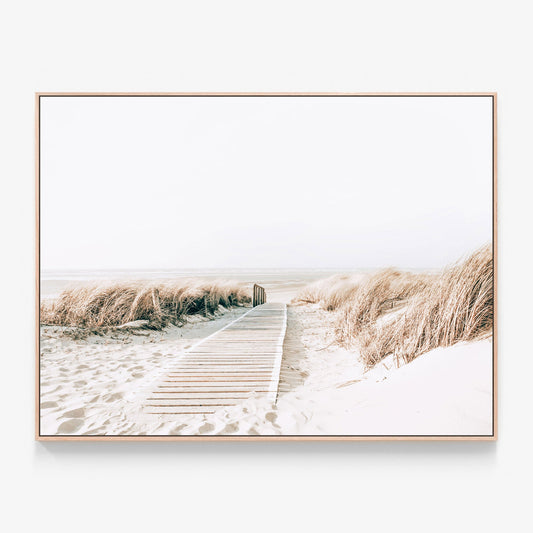 Wild Grass Canvas wall art with oak float frame