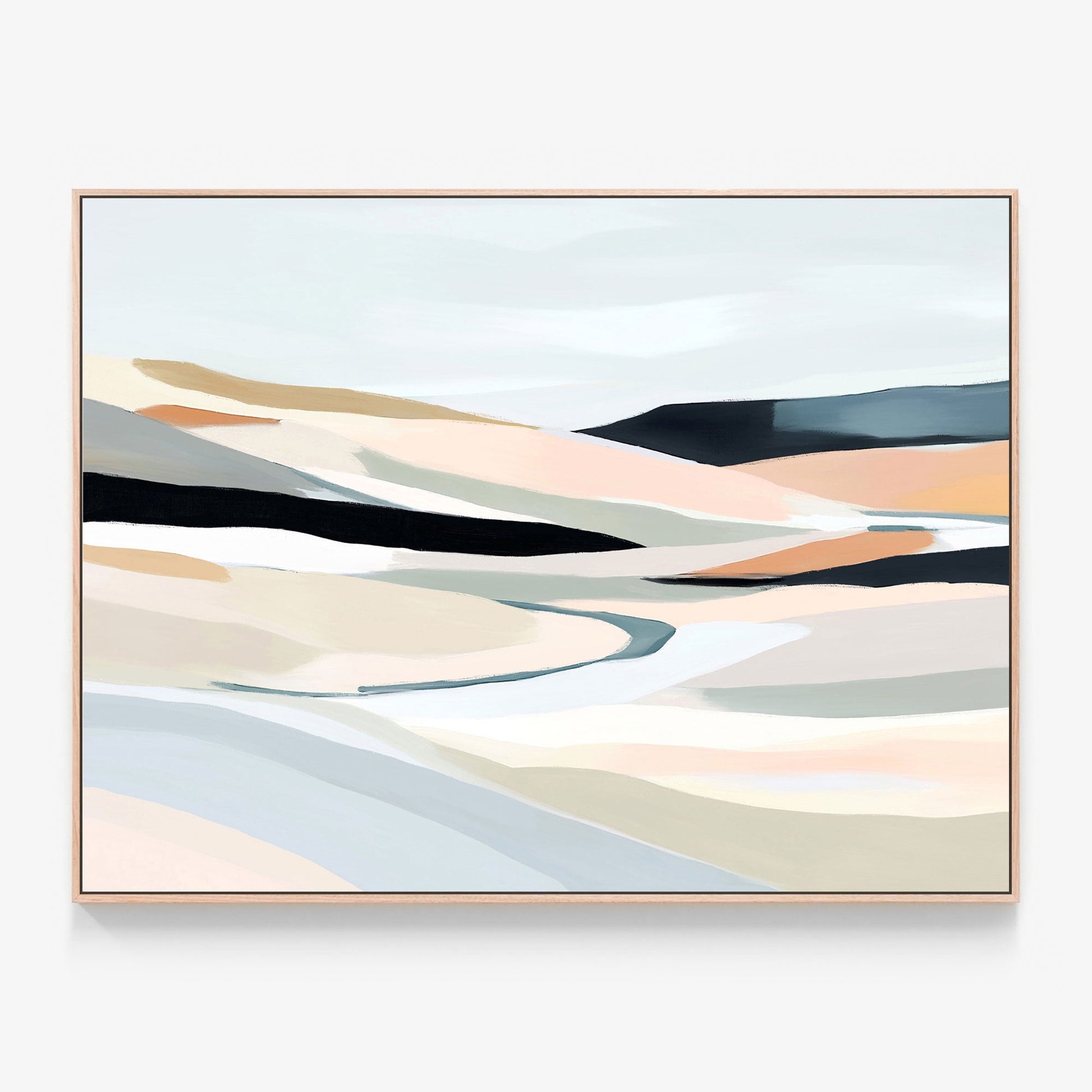 Winding River Abstract art painting Canvas wall art print