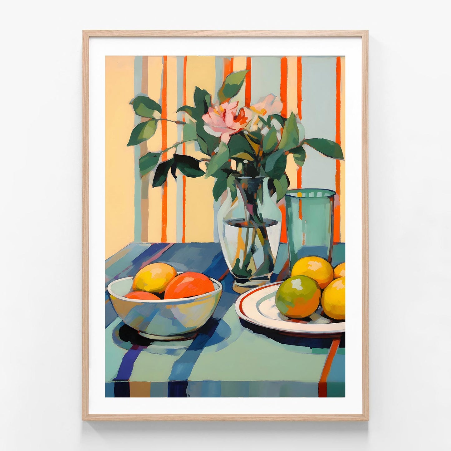 Window Still Life 3 oak framed print