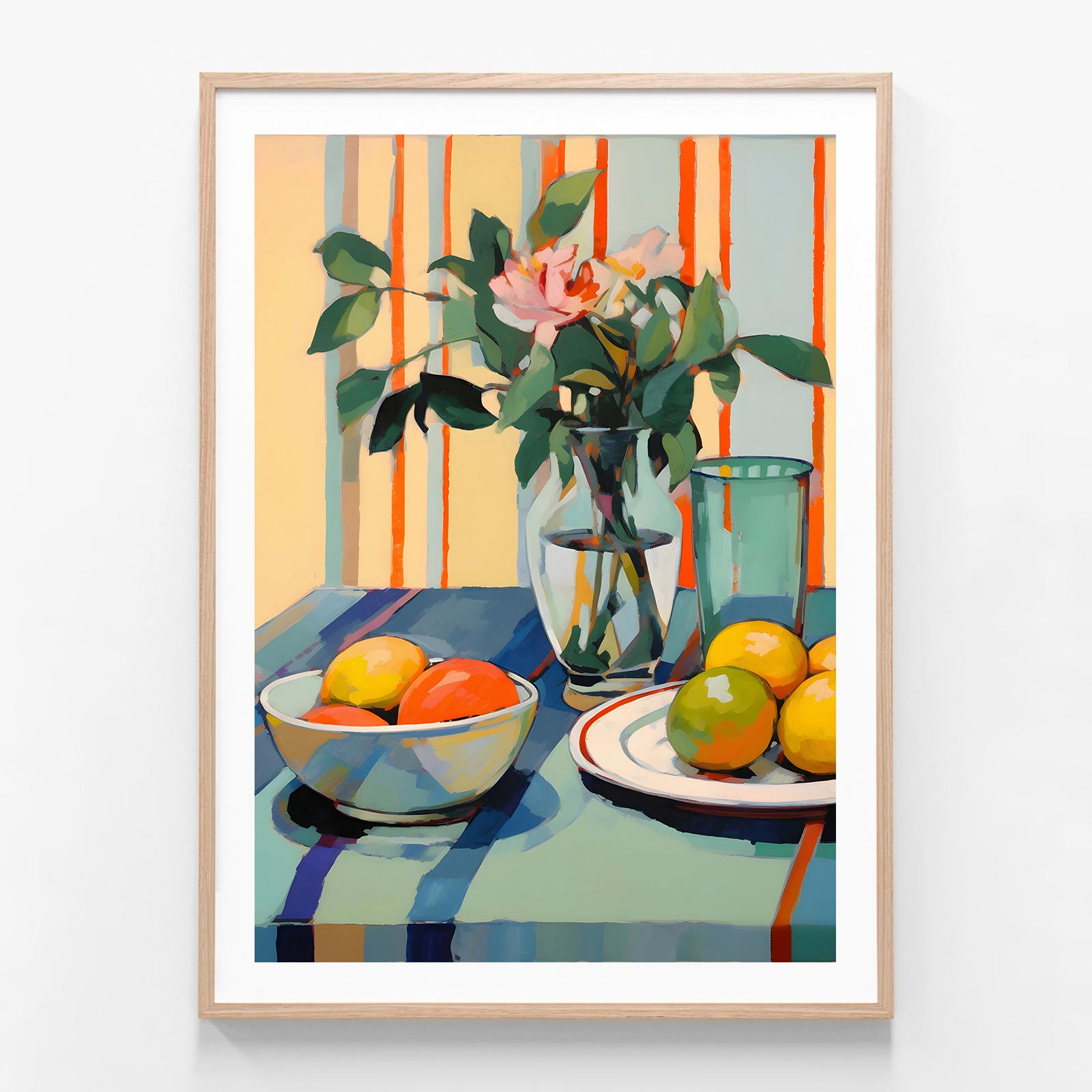 Window Still Life 3 oak framed print